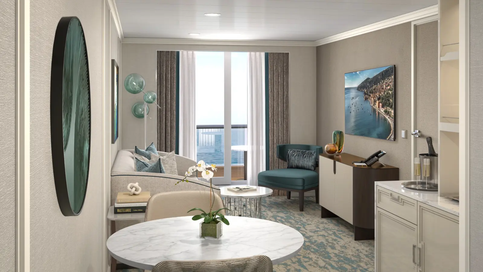 Rendering of the Horizon Suite aboard Oceania Sonata