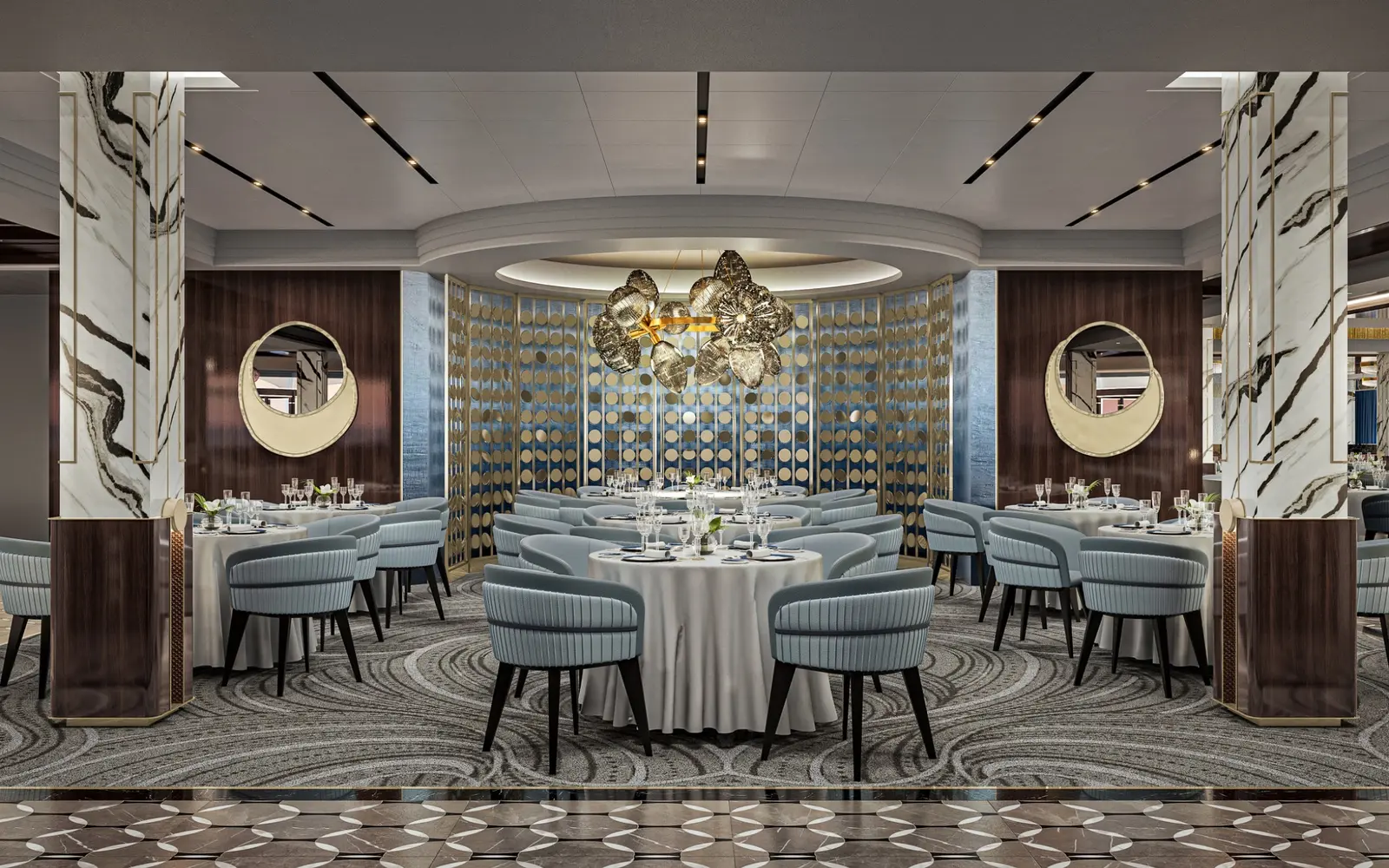 Artist rendering of Compass Rose aboard Seven Seas Prestige