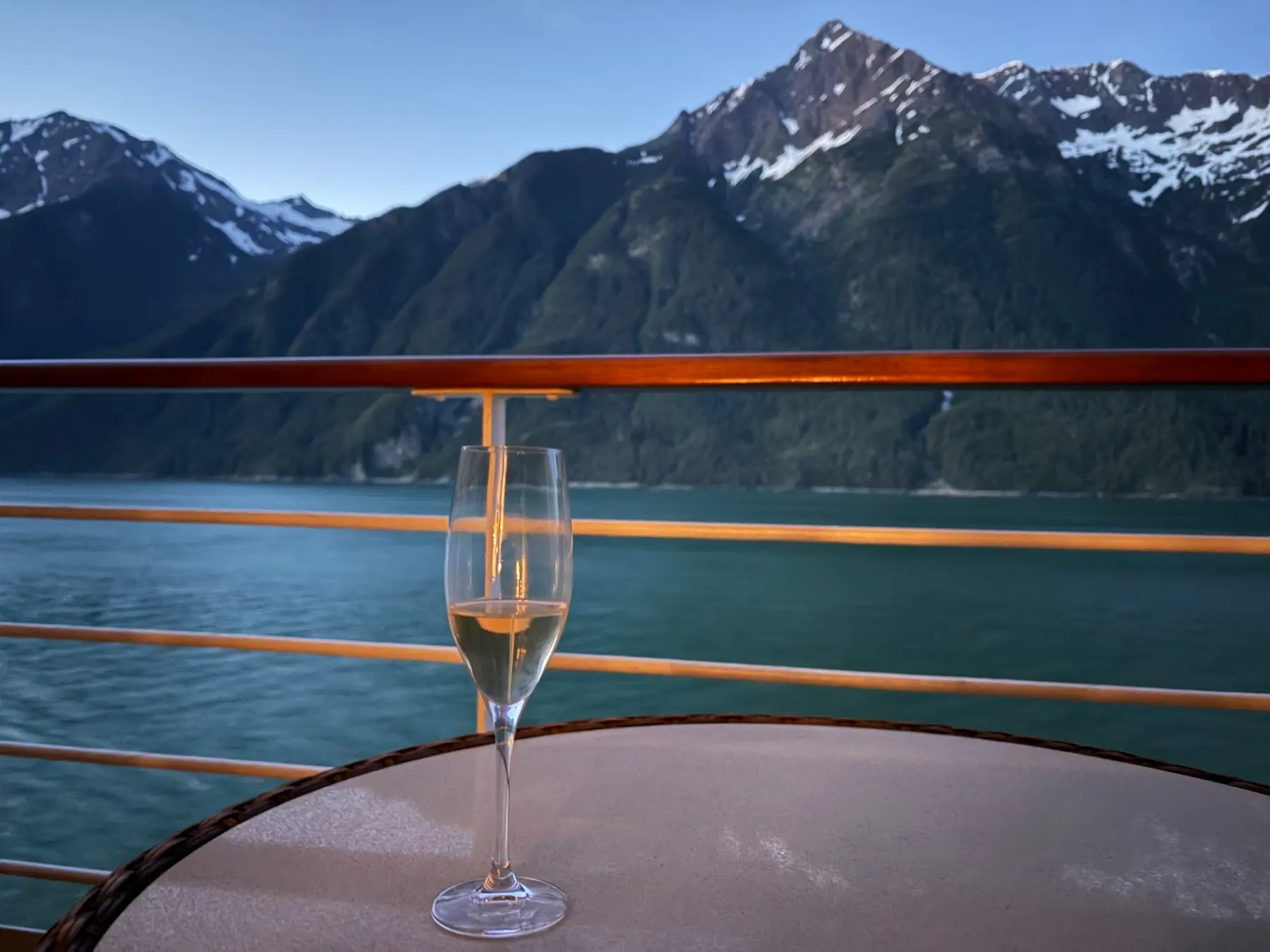 Alaska mountain scenery viewed from Seven Seas Explorer