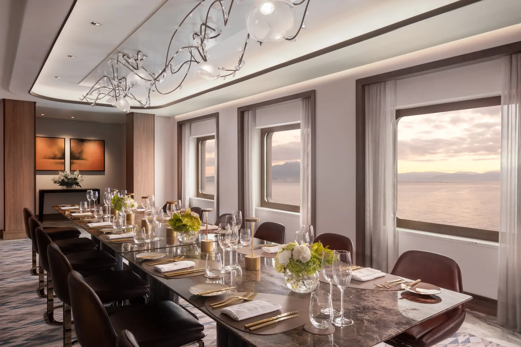 Dining Privée aboard Luminara, an intimate private dining room available by reservation