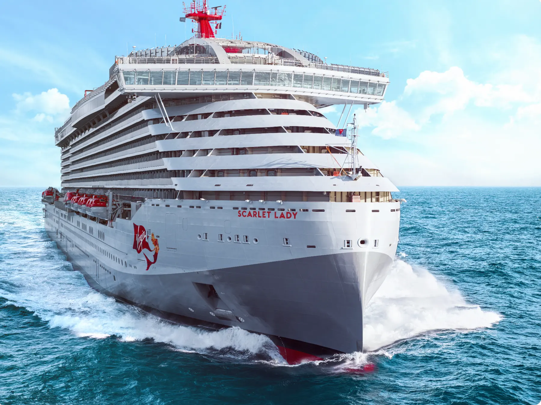 Scarlet Lady sailing at sea