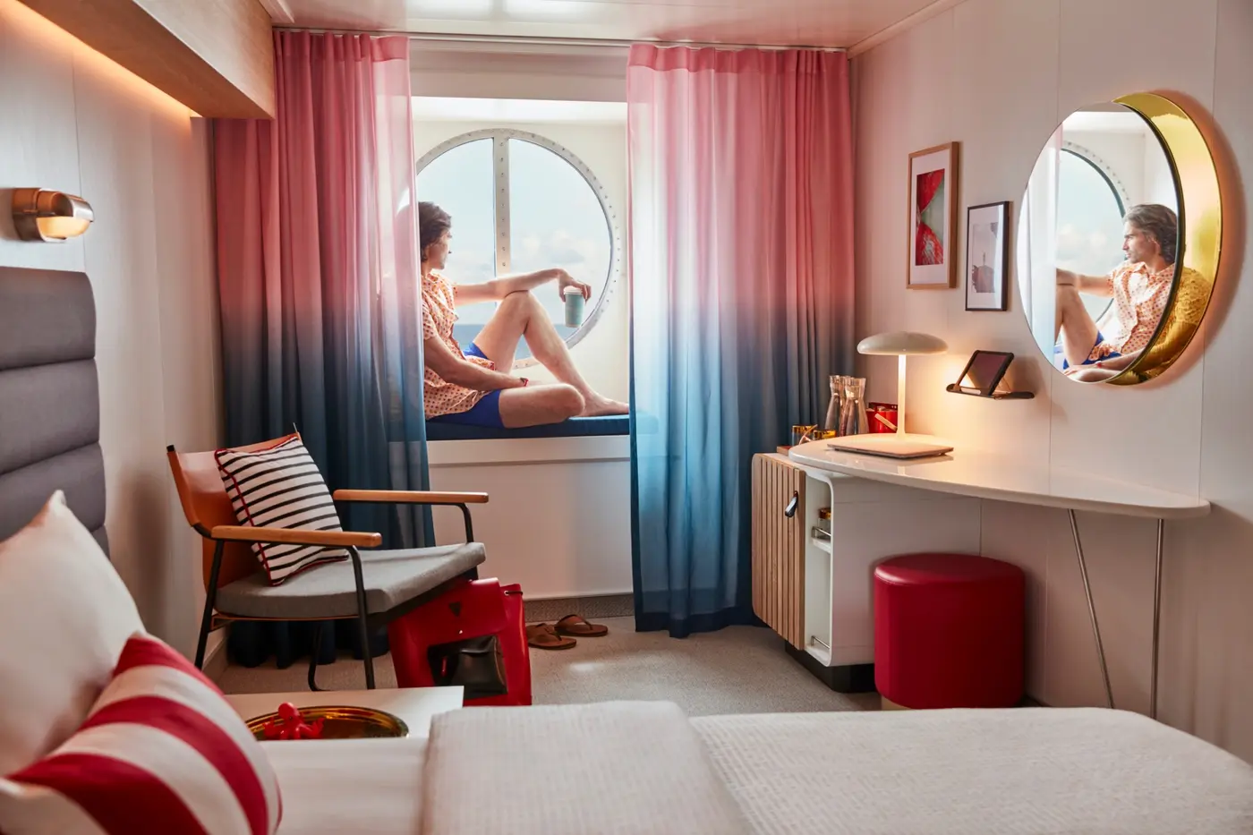 Virgin Voyages Sea View cabin with round ocean window