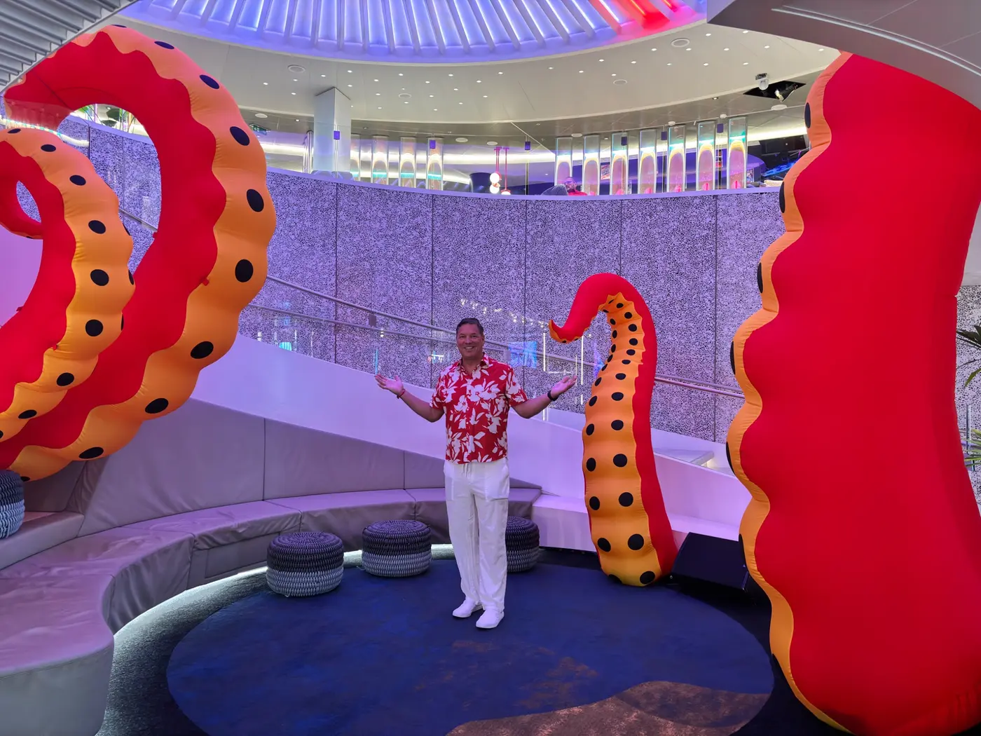 Playful Virgin Voyages entertainment installation onboard